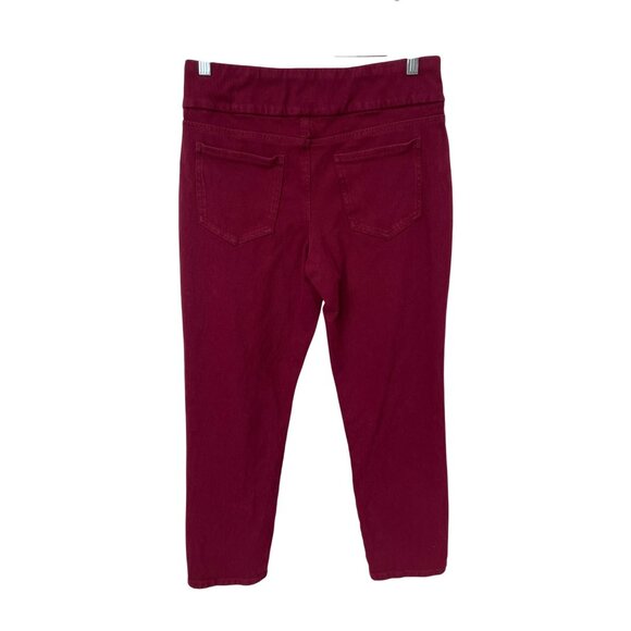 Coldwater Creek Mid Rise Slim Leg Knit Denim Size 10P Pull On Wine Cotton Blend - Picture 2 of 11